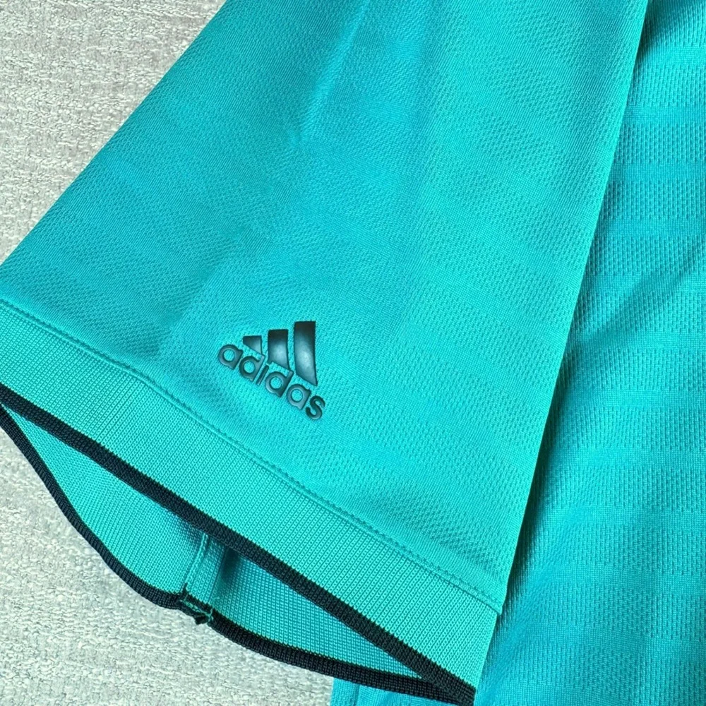 BRAND NEW Adidas Golf Mens Climacool Club Tipped Polo Shirt Teal Green M NWT
